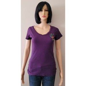 Womens Ed Hardy Size XS Purple Short Sleeve Shirt